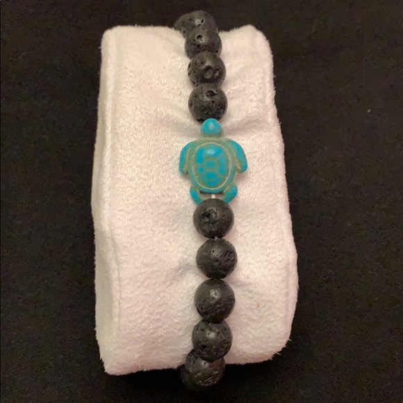 Jewelry - Lava Rock Bracelet with turtle stone